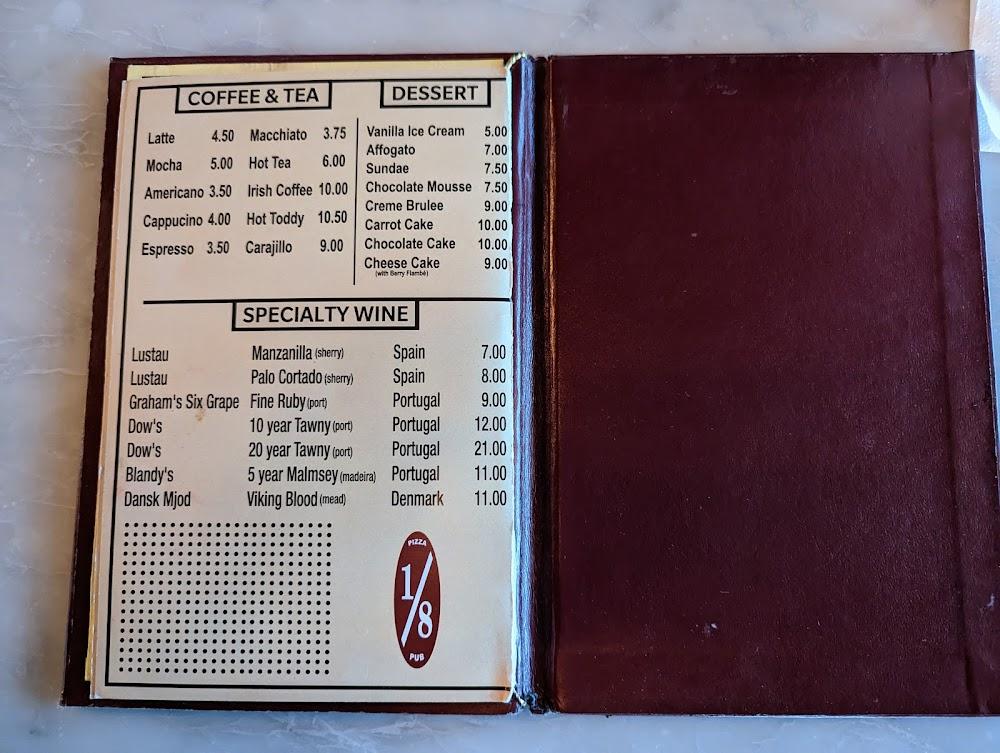 1/8 Pizza Pub Menu image 3